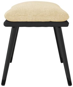 Poggiapiedi crema 45x29,5x35 cm in tessuto e similpelle
