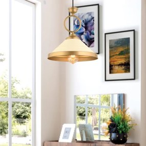 Lampadario a sospensione MONZA 1xE27/40W/230V Ø 30 cm crema/bronzo