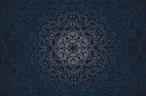 Carta da parati – Mandala ornamentale su sfondo nero
