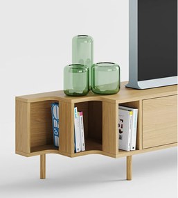 Mobile TV di colore naturale con effetto rovere 189x50x44 cm Shift – Woodman