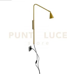 Applique a parete enea oro 1 luce attacco gu10 37,7x9x69,5cm in met...