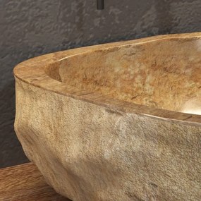 Kamalu - lavabo da appoggio in onice puro 40-45 cm modello litos-onyx