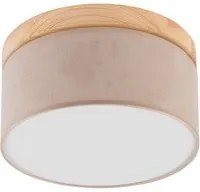 Lampada a Soffitto Paolo, Beige, Legno, 17x30x30 cm, EPIKASA