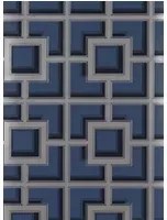 Osborne & Little Carta da parati Camporosso - Blue/ Gilver