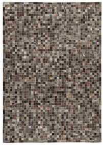 Tappeto Leath patchwork in cuoio grigio scuro, L 120 x L 60 cm