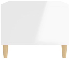 Tavolino da salotto bianco lucido 60x50x40 cm legno multistrato