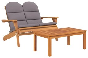 Set salotto da giardino adirondack 5pz legno massello di acacia