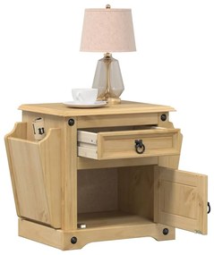 Comodino Corona 45x35x47,5 Cm İn Legno Massello Di Pino /