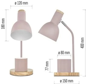 Lampada da tavolo POPPY 1xE27/25W/230V rosa