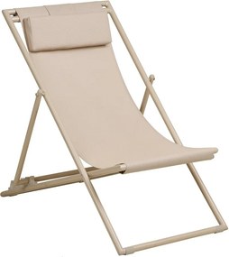 Sdraio da giardino beige in metallo regolabile/pieghevole Curtis – House Nordic