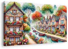 Quadro su tela – Cittadina primaverile