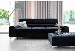 Divano color antracite allungabile e rivestimento in velluto 261 cm Laurence – ELTAP