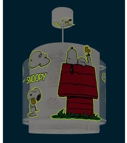 Dalber 76302 - Lampadario per cameretta SNOOPY 1xE27/15W/230V bianco/rosso