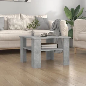 Tavolino Da Salotto Grigio Cemento 60x60x42cm Legno Multistrato /