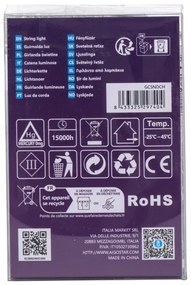 Aigostar -Catena LED natalizia da esterno 100xLED/8 funzioni 3xAA 10,3m IP44 bianco caldo