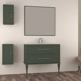 Mobile da bagno sotto lavabo BADEN HAUS TIFFANY verde laccato opaco L 104 x H 55 x P 46 cm 2 cassetti, lavabo non incluso