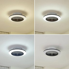 Lindby Ventilatore da soffitto a LED Mamuti, nero, silenzioso, Ø 55 cm