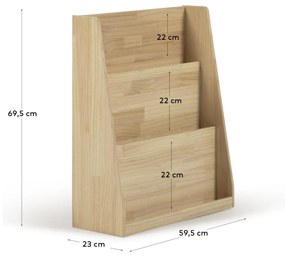 Kave Home - Libreria Adiventina in legno massello di pino naturale 59,5 x 69,5 cm