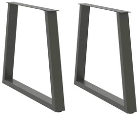 Gambe Tavolo Pranzo A V 2 Pz Antracite 80x(72-73,3)cm Acciaio /