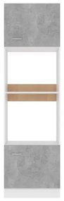Armadio per Microonde Grigio Cemento 60x57x207 cm in Truciolato