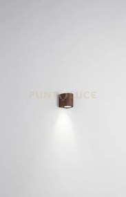 Applique zeno round corten 1 luce attacco gu10 ip65 h.8cm