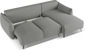 Divano angolare grigio chiaro (con penisola a destra) Malie – Makamii