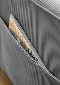 Poltrona in velluto a coste grigio Lofty Lilly - Miuform