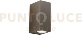 Applique biemissione qubo corten 2 luci attacco gu10 ip54 6,7x9,3x1...