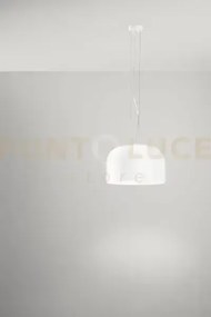 Sospensione in vetro e metallo bianco lucido glossy 1 luce attacco ...