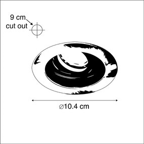 Faretto da incasso moderno intelligente acciaio con nero incl. WiFi GU10 - Rondoo