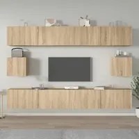 Set di Mobili Porta TV 6 pz Rovere Sonoma in Legno Multistrato 3114368