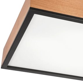 Plafoniera OAK SQUARE 4xE27/15W/230V 48x48 cm quercia/nero