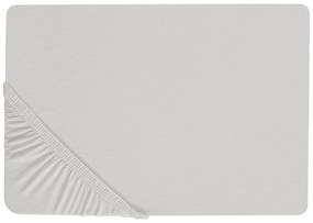 Lenzuolo con angoli cotone grigio chiaro 160 x 200 cm JANBU Beliani