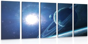 Quadri 5 pezzi – Pianeta nello spazio