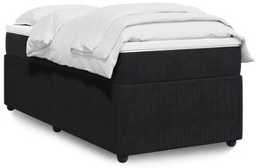 Giroletto A Molle Con Materasso Nero 90x200 Cm İn Velluto /
