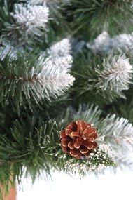 Unico Albero di Natale artificiale , pino leggermente innevato su un tronco 160 cm