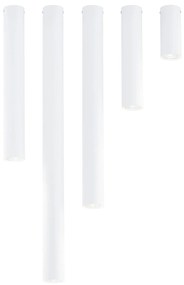 Plafoniera Moderna Faretto Tecno 1 Luce Acciaio Bianco 60 Cm