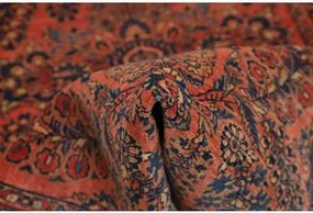 Antik Medaglione Floreale Rosso Ruggine Blu Scuro 92x200 Cm