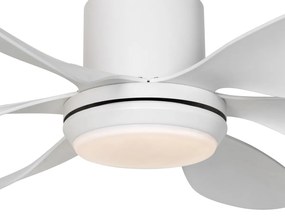 Ventilatore da soffitto bianco 137 cm con LED dimmerabile e telecomando - Tak