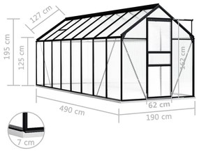 Serra con Telaio Base Antracite 9,31 m² in Alluminio