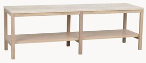 Tavolino da salotto in legno di quercia con piano in travertino Orwel