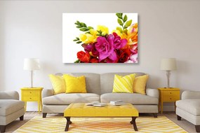 Stampa su tela – Bouquet di fresie colorate