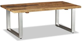 Tavolino Da Salotto İn Legno Massello Recuperato 100x60x38 Cm /