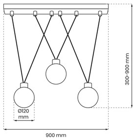 Lampadario a cavo CAPRI 3xG9/7W/230V