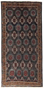 Turkmen Tappeto 130x270 Nero (Iran) Annodato A Mano