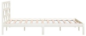 Giroletto in legno massello bianco 135x190 cm 4ft6 double
