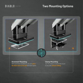Supporto Doppio per Monitor da 49 Pollici Grigio e Nero RGB X-Arm Dual