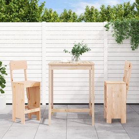 Set Bar Da Giardino 3 Pz İn Legno Massello Di Pino /