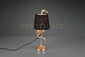 Lola lampada da tavolo fenicottero oro con paralume nero h. 42cm 1 ...