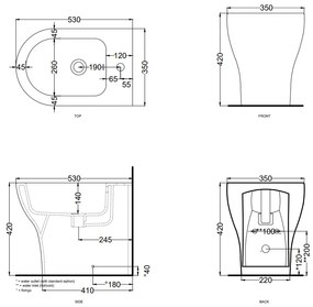 Cielo Enjoy Bidet Filo Muro A Pavimento 53x35 Monoforo Basalto